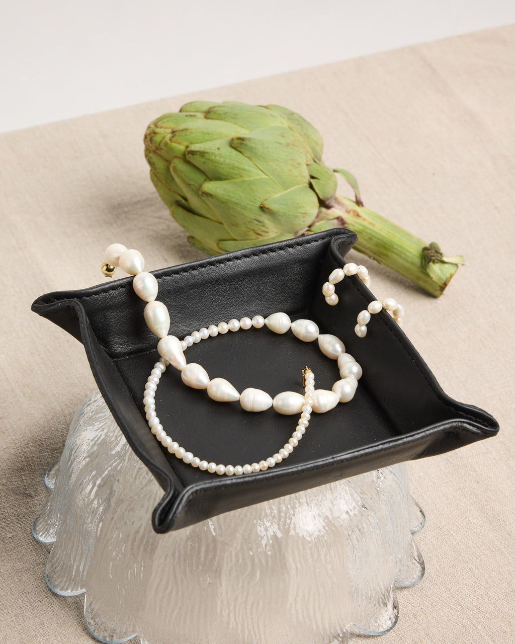 Bianca Leder-Platte - Schwarz