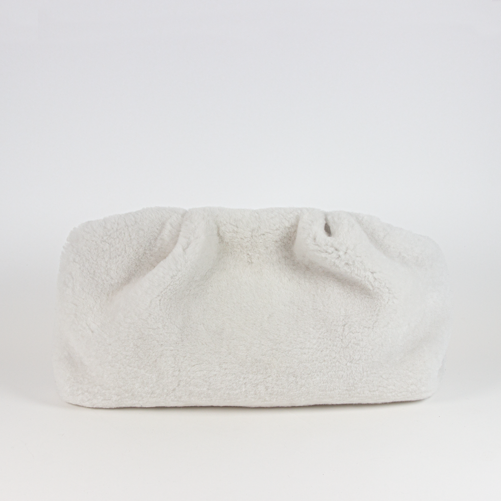 Große Beuteltasche aus Filz – Cremweiß