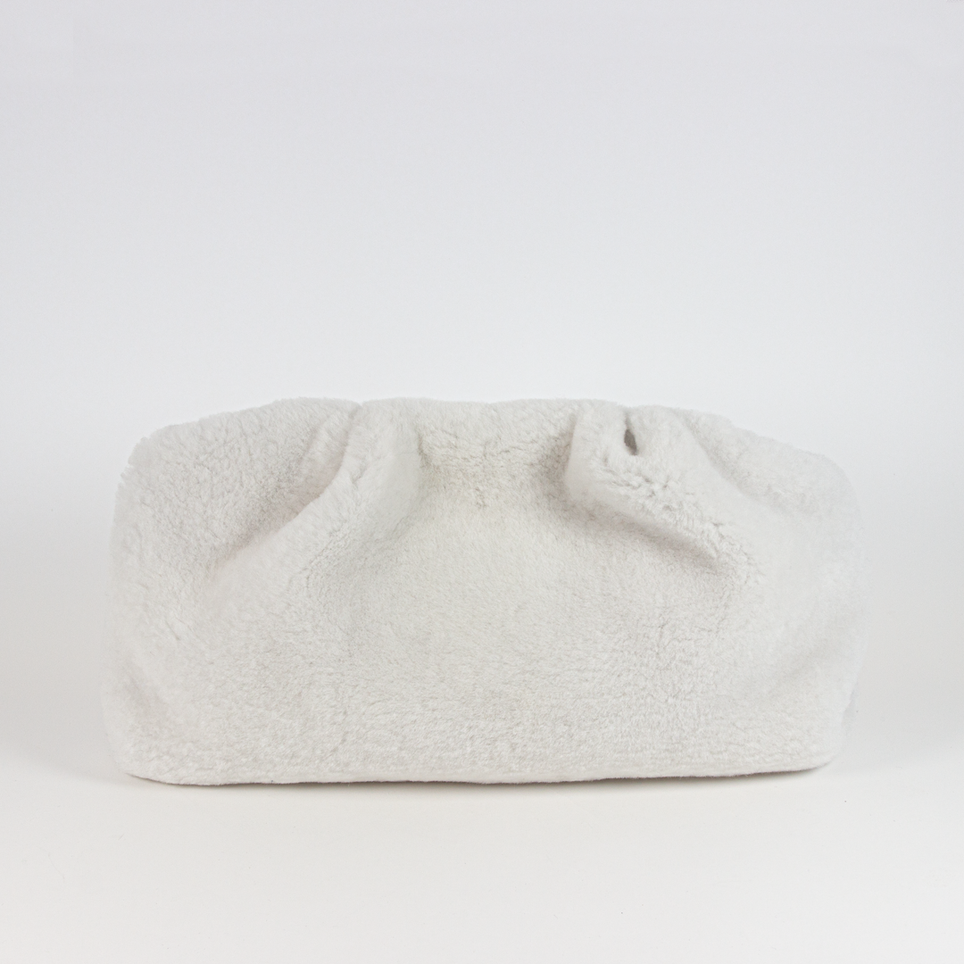 Große Beuteltasche aus Filz – Cremweiß