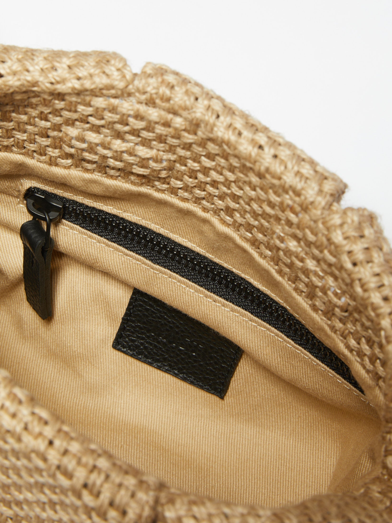 Figbeutel klein - Raffia beige