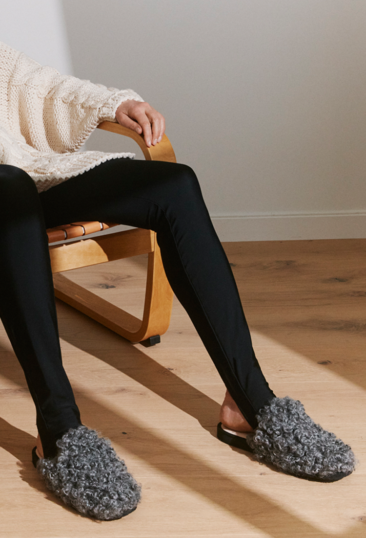 Lama Hausschuhe - Grau