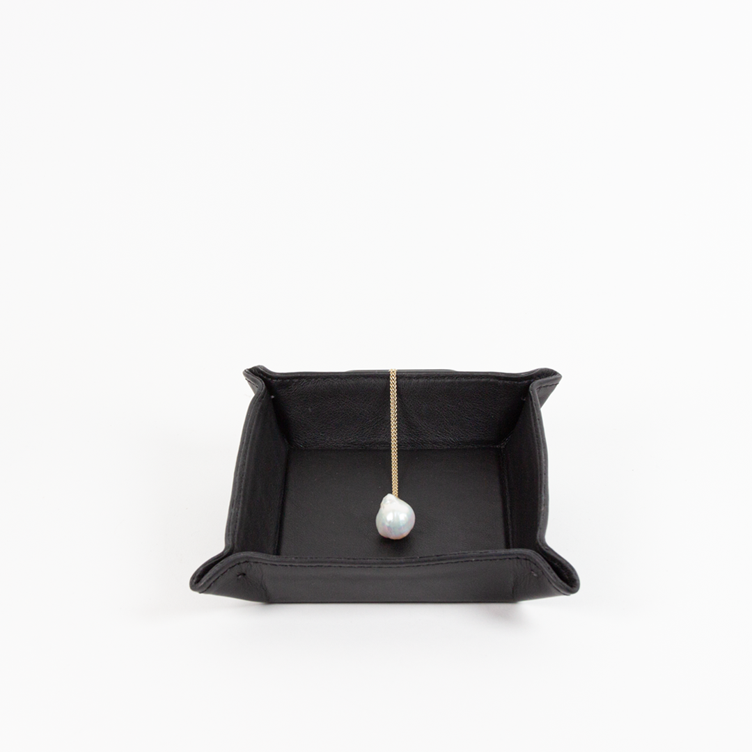 Bianca Leder-Platte - Schwarz