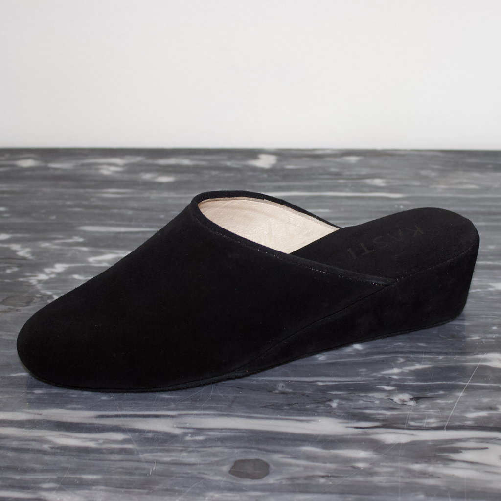 Olivenkeil-Pantoffel – Schwarz